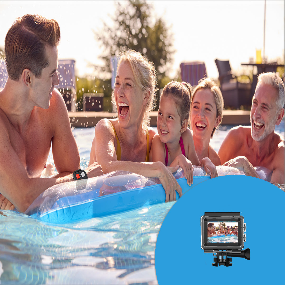 Câmera 4K à prova d'água totalmente digital UHD WiFi + controle remoto RF e acessórios