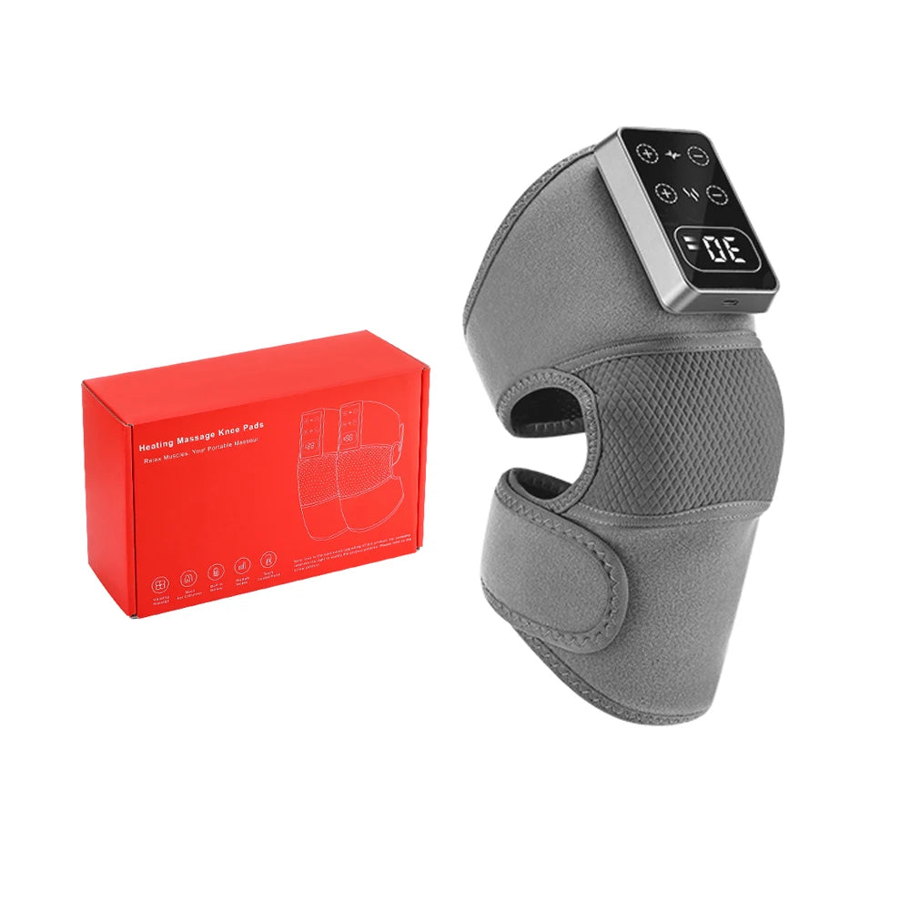 Electric Knee Massager 3 Gears Vibrations Massage Leg Joint Protection Massager Hot Compress Muscle Relax Heating Knee Pad