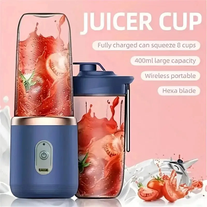 Liquidificador portátil elétrico com 6 lâminas e liquidificador multifuncional para sucos