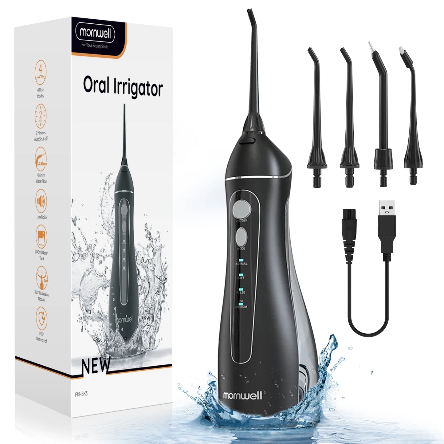 Fio dental portátil sem fio F18 irrigador oral com 3 modos de limpeza