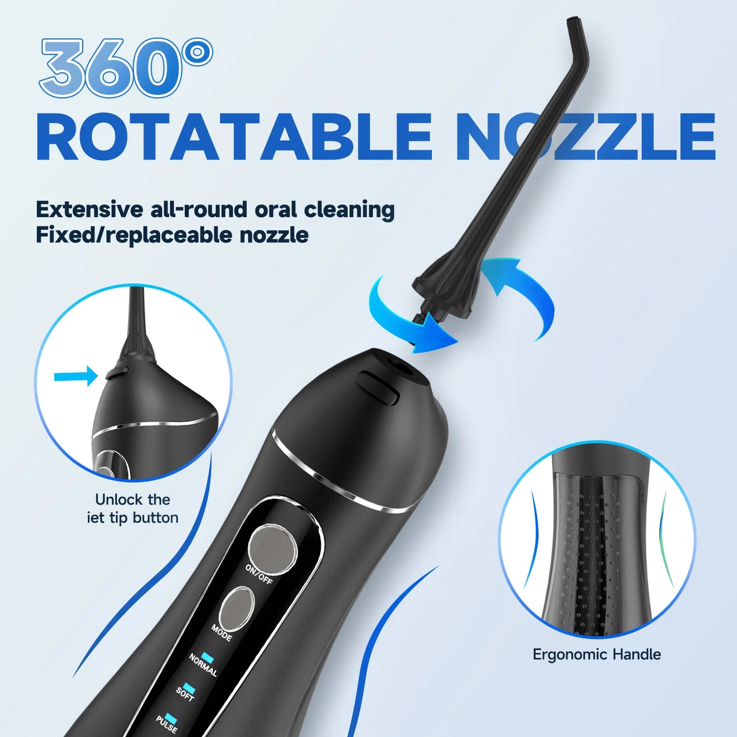 Fio dental portátil sem fio F18 irrigador oral com 3 modos de limpeza