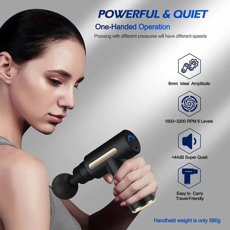 Pistola de fáscia portátil, mini massagem de tecido profundo leve
