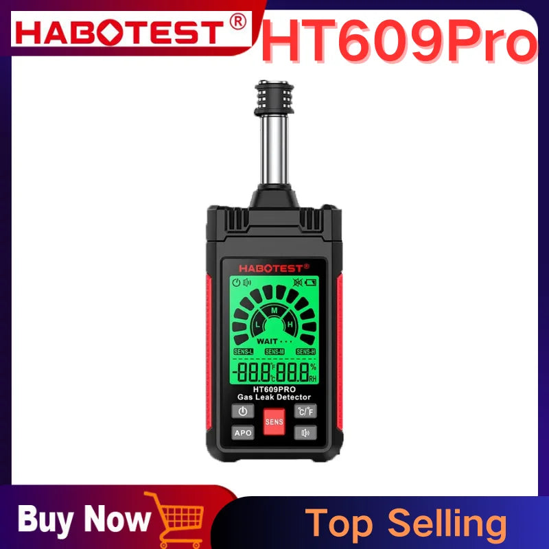 HABOTEST HT609 Pro Natural Gas Detector Gas Leak Detector 0-1000PPM