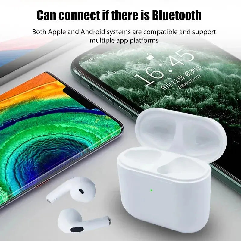 Fone de ouvido Bluetooth Pro4 TWS 9D estéreo sem fio intra-auricular HiFi