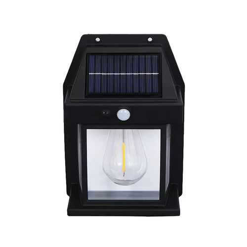 Luminária de parede solar de tungstênio para exterior com sensor de movimento IP65 à prova d'água