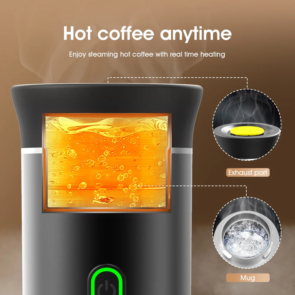 Máquina de café expresso elétrica portátil sem fio para carro e casa