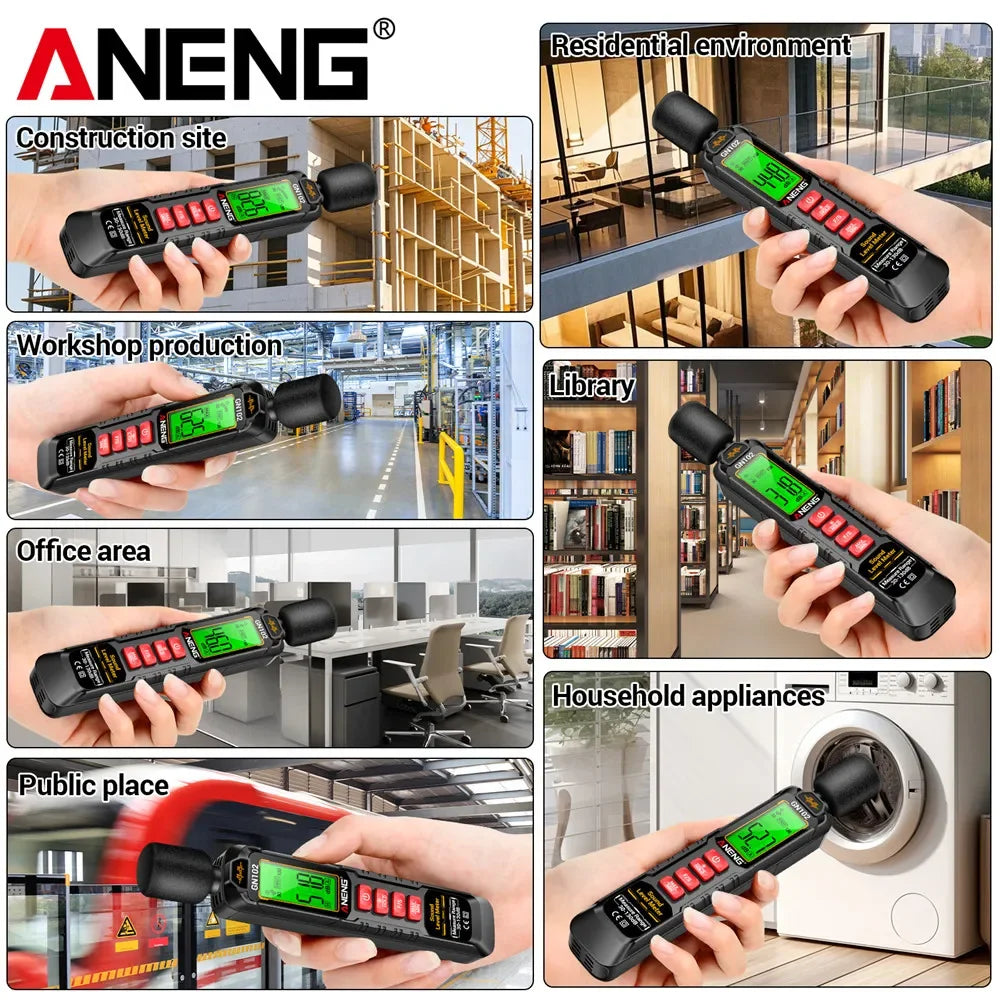 ANENG GN102 Decibel Meter Tester Digital Sensor Noise Meter 30-130dB