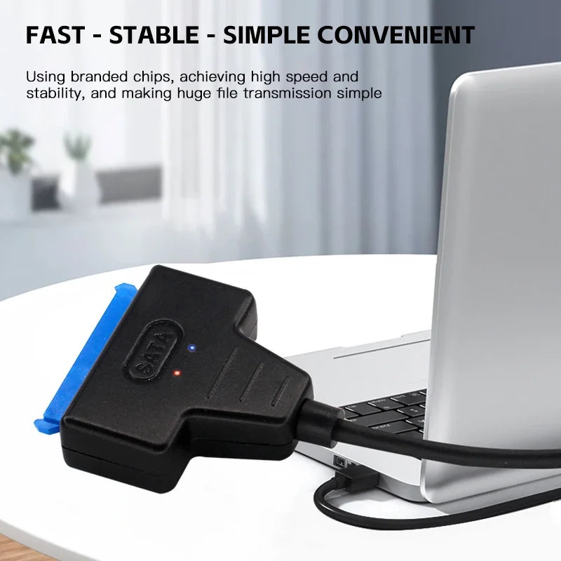 Cabo adaptador de disco rígido USB de 2,5 polegadas Cabo de unidade fácil de usar Disco rígido fácil