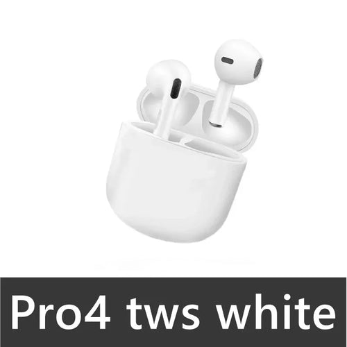 Fone de ouvido Bluetooth Pro4 TWS 9D estéreo sem fio intra-auricular HiFi