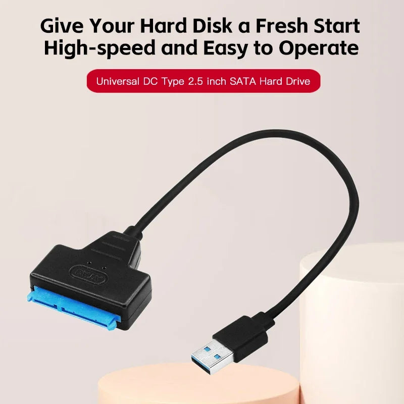 Cabo adaptador de disco rígido USB de 2,5 polegadas Cabo de unidade fácil de usar Disco rígido fácil
