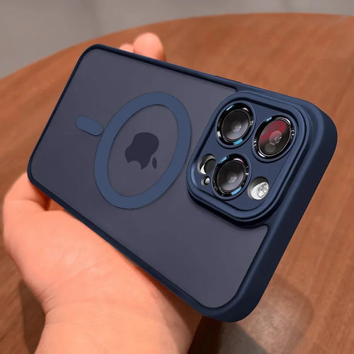 Armadura fosca de luxo para estojo de carregamento magnético sem fio Magsafe