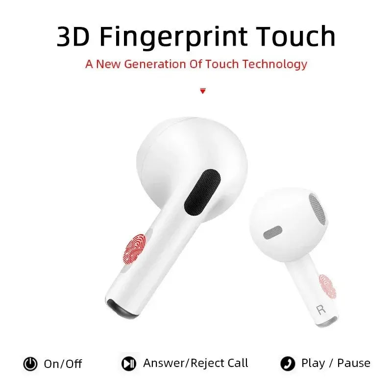 Fone de ouvido Bluetooth Pro4 TWS 9D estéreo sem fio intra-auricular HiFi