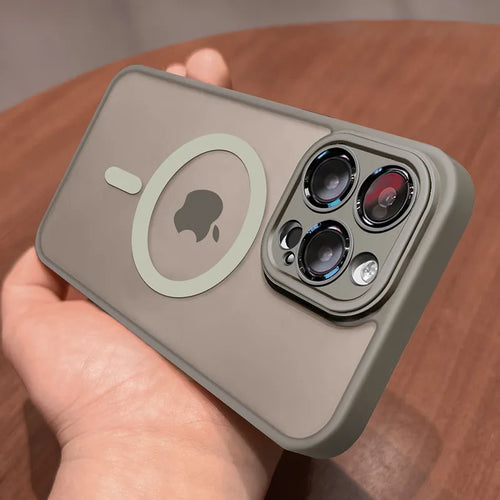 Armadura fosca de luxo para estojo de carregamento magnético sem fio Magsafe