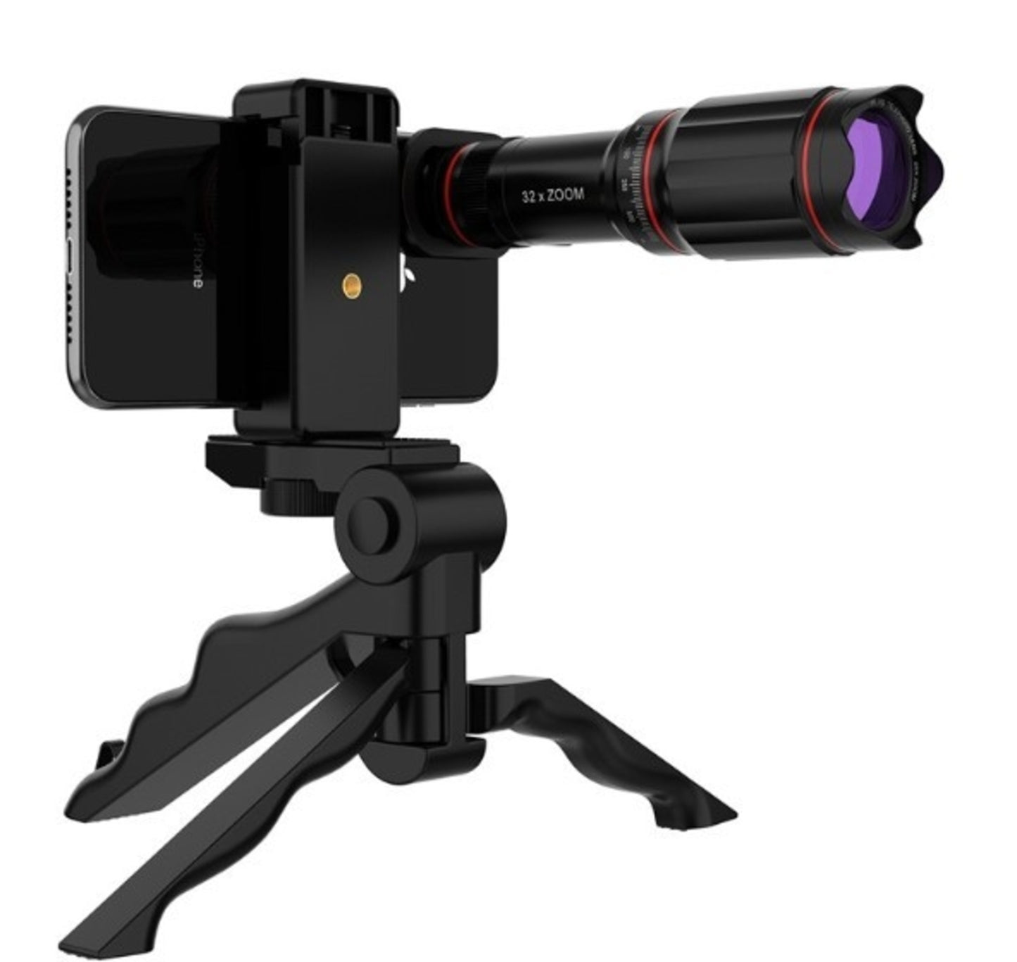 Conjunto de lentes para câmera de celular com telescópio Ultra Crystal HD com zoom de 32x