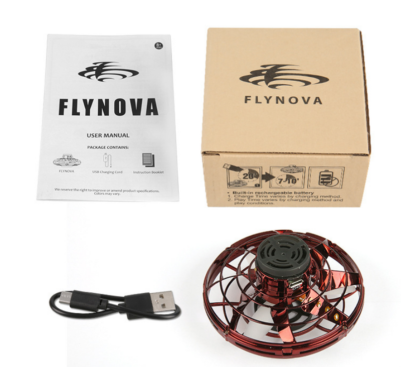 Mini Drone LED Tipo OVNI Helicóptero Voador Spinner Ponta dos Dedos