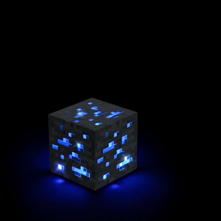Minério de diamante iluminado