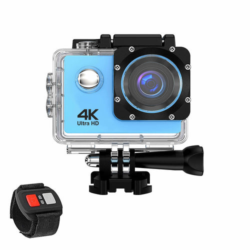Câmera 4K à prova d'água totalmente digital UHD WiFi + controle remoto RF e acessórios