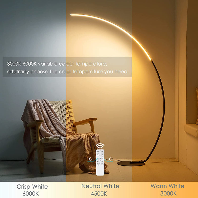 Luminária de Piso Curva Moderna RGBW | Nova Versão