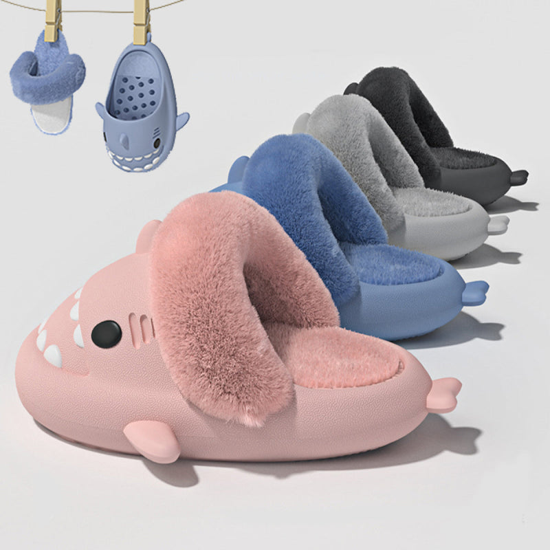 Pantufas de algodão com sola grossa removível EVA feminina outono inverno indoor
