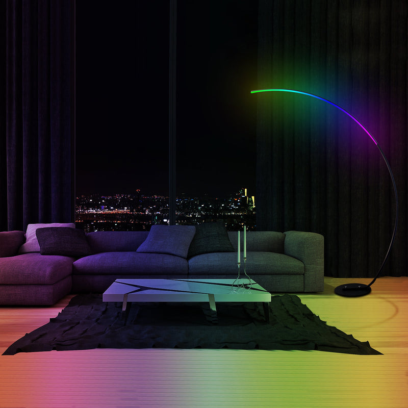 Luminária de Piso Curva Moderna RGBW | Nova Versão