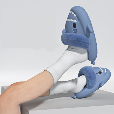 Pantufas de algodão com sola grossa removível EVA feminina outono inverno indoor