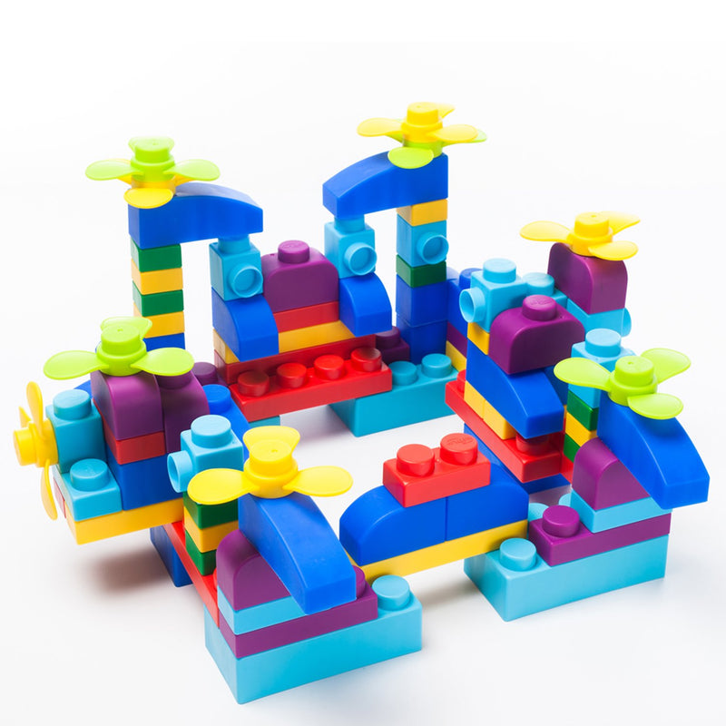 Blocos de construção macios UNiPLAY Série Plus 80 peças cor primária