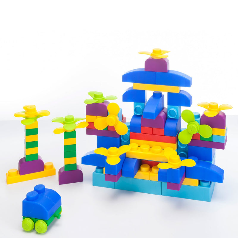 Blocos de construção macios UNiPLAY Série Plus 80 peças cor primária