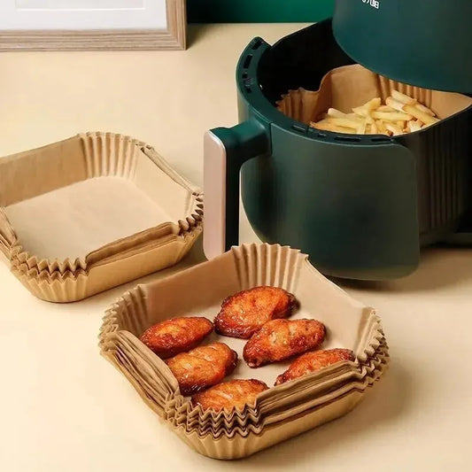 50 unidades de papel descartável antiaderente para fritadeira a ar