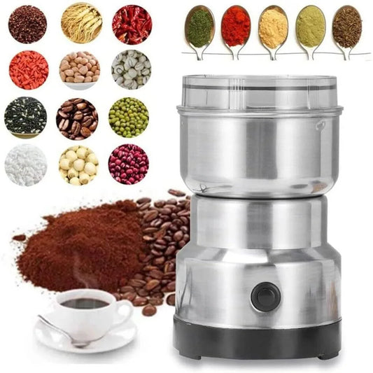 Moedor elétrico multiuso para grãos de café em aço inoxidável