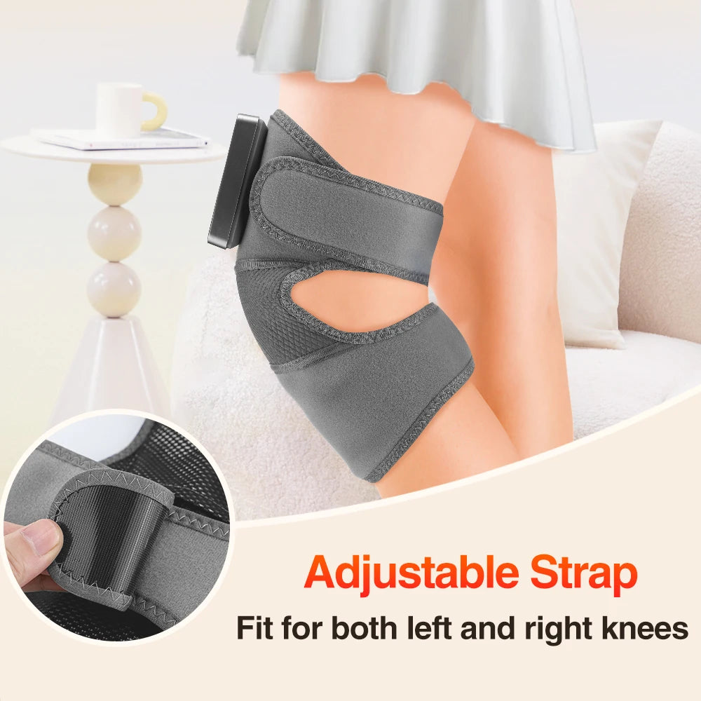 Electric Knee Massager 3 Gears Vibrations Massage Leg Joint Protection Massager Hot Compress Muscle Relax Heating Knee Pad