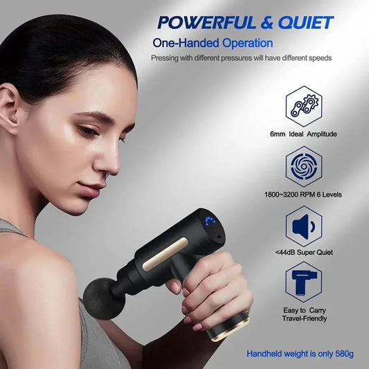 Pistola de fáscia portátil, mini massagem de tecido profundo leve