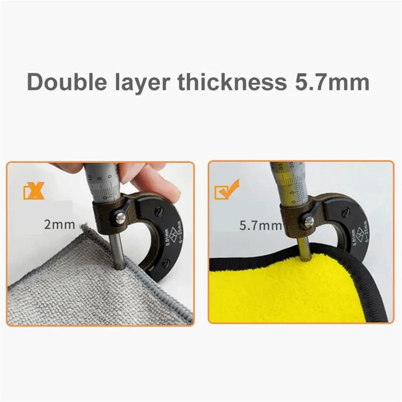 1/2/6 peças de toalha de limpeza de microfibra pano de secagem macio e espesso para carroceria de carro