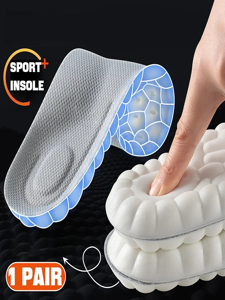 1 par de palmilhas 4D macias para pés com fascite plantar e arco