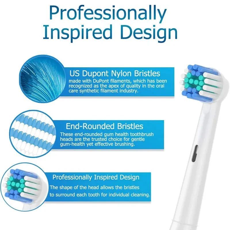 Cabeças de escova de dentes de substituição 4/8/16 peças compatíveis com Oral-B Braun