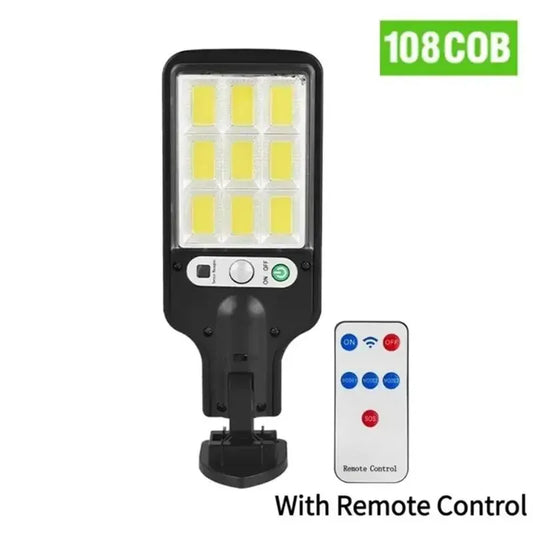 72/108 COB Sensor Solar Luzes LED para Exteriores Jardim de Rua Lâmpadas Solares