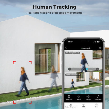 BESDER 15MP Câmera Wifi PTZ Tela Dupla Externa 10X Zoom Digital DetecçãCâo Humana 10MP mera IP de Segurança Vigilância O-Kam Pro