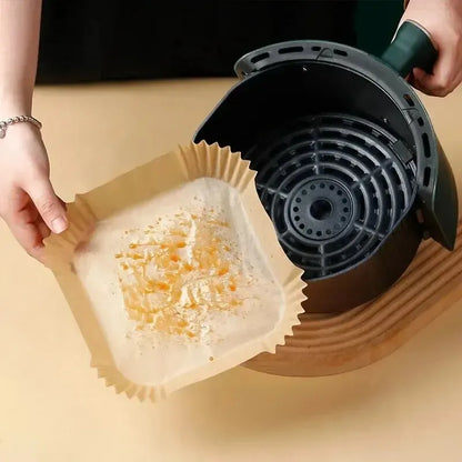 50 unidades de papel descartável antiaderente para fritadeira a ar