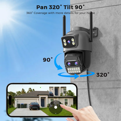 BESDER 15MP Câmera Wifi PTZ Tela Dupla Externa 10X Zoom Digital DetecçãCâo Humana 10MP mera IP de Segurança Vigilância O-Kam Pro
