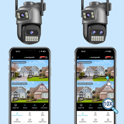 BESDER 15MP Câmera Wifi PTZ Tela Dupla Externa 10X Zoom Digital DetecçãCâo Humana 10MP mera IP de Segurança Vigilância O-Kam Pro