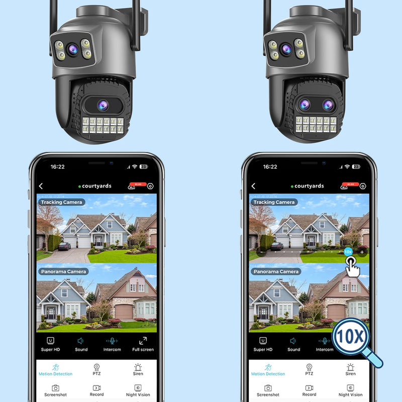 BESDER 15MP Câmera Wifi PTZ Tela Dupla Externa 10X Zoom Digital Detecção Humana 10MP Câmera IP de Segurança Vigilância O-Kam Pro