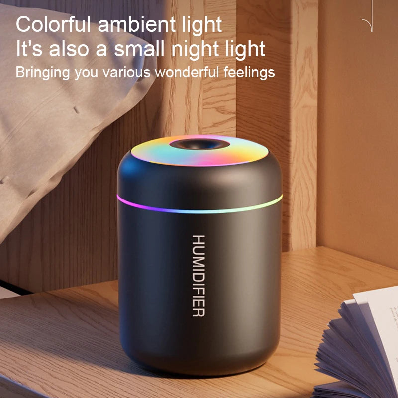 Mini umidificador de ar 180ml, difusor de aromas USB, purificador de óleos essenciais