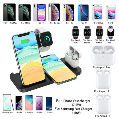 Estação 3 em 1 -carregamento sem fio Dragon para telefones iPhone e Samsung
