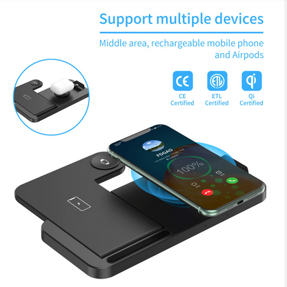Estação 3 em 1 -carregamento sem fio Dragon para telefones iPhone e Samsung