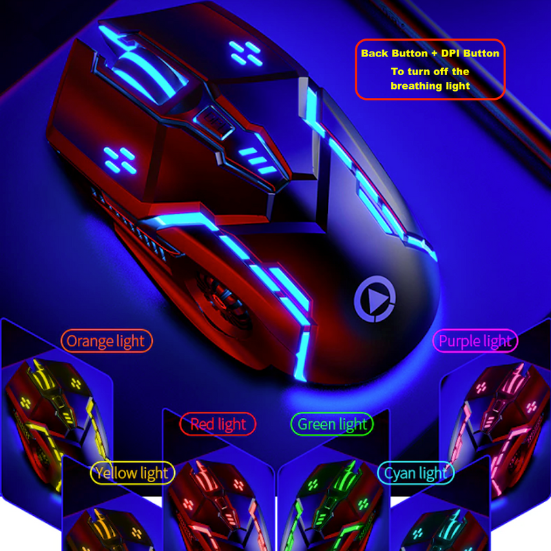 Mouse para jogos Dragon 6 botões 3200 DPI