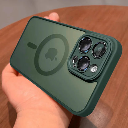 Armadura fosca de luxo para estojo de carregamento magnético sem fio Magsafe