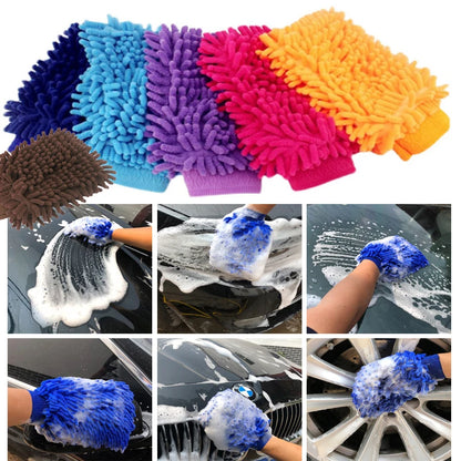 Luva de lavagem de microfibra premium sem riscos Chenille para carro à prova d'água