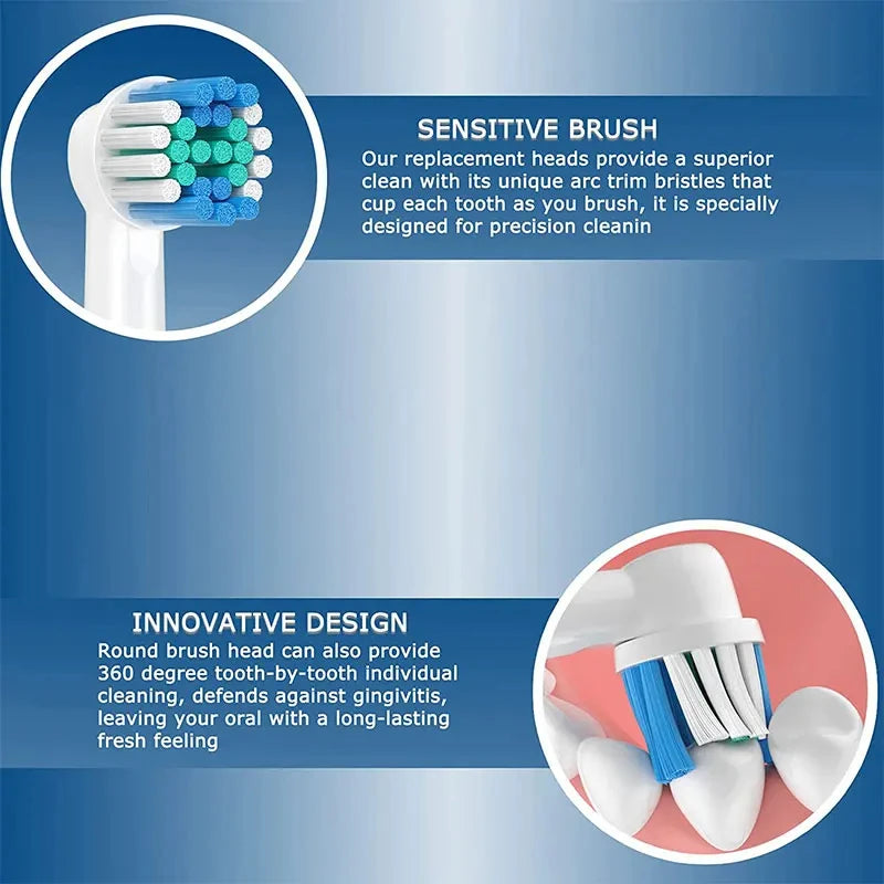 Cabeças de escova de dentes de substituição 4/8/16 peças compatíveis com Oral-B Braun