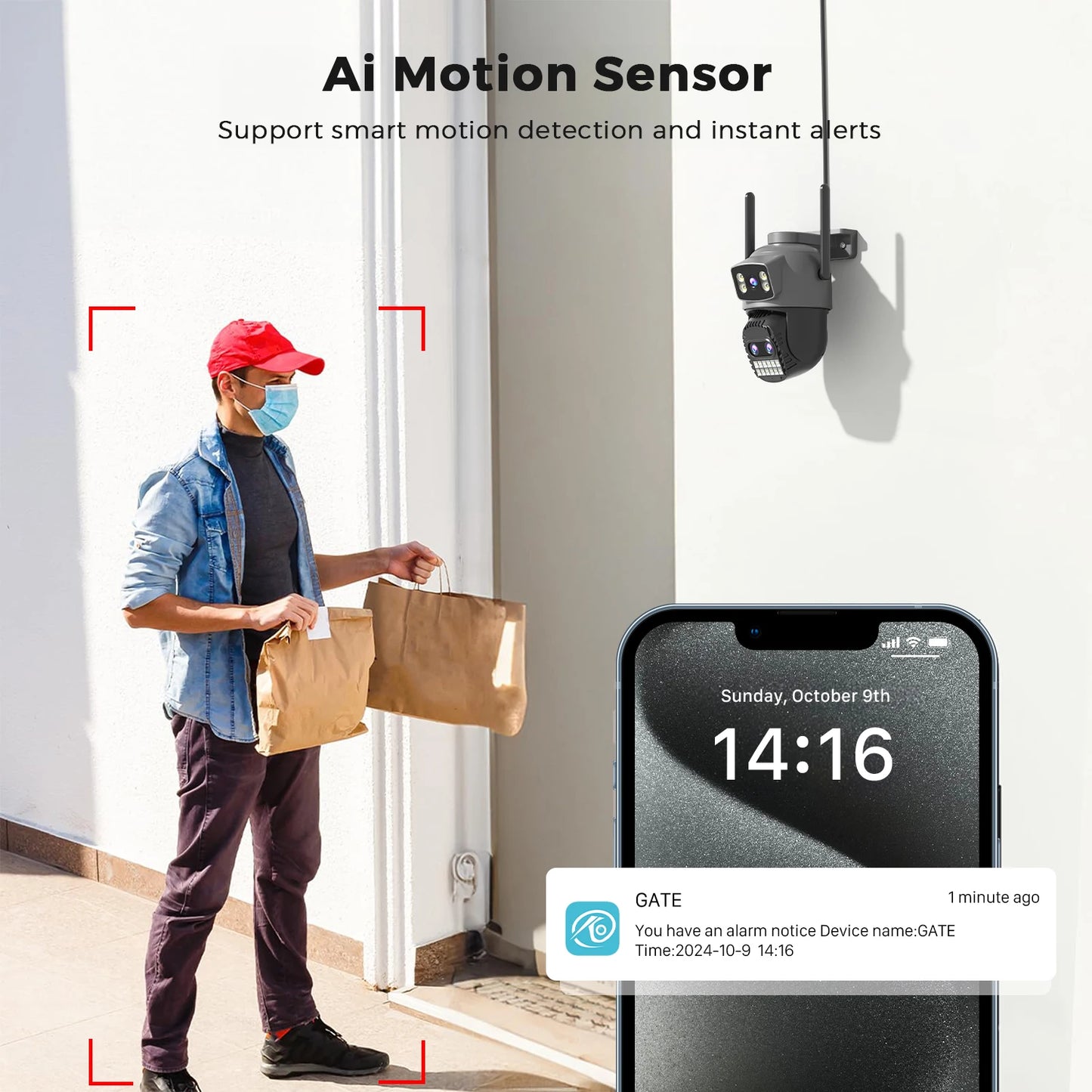 BESDER 15MP Câmera Wifi PTZ Tela Dupla Externa 10X Zoom Digital DetecçãCâo Humana 10MP mera IP de Segurança Vigilância O-Kam Pro