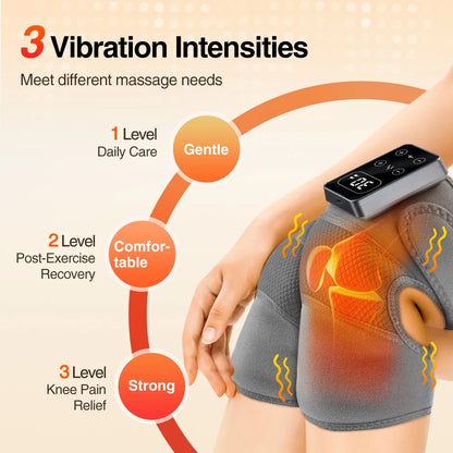 Electric Knee Massager 3 Gears Vibrations Massage Leg Joint Protection Massager Hot Compress Muscle Relax Heating Knee Pad
