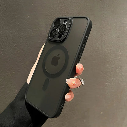 Armadura fosca de luxo para estojo de carregamento magnético sem fio Magsafe